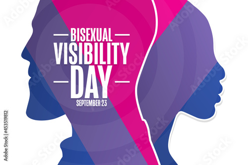 Bisexual Visibility Day. September 23. Holiday concept. Template for background, banner, card, poster with text inscription. Vector EPS10 illustration.