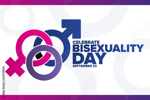 Celebrate Bisexuality Day. September 23. Holiday concept. Template for background, banner, card, poster with text inscription. Vector EPS10 illustration.