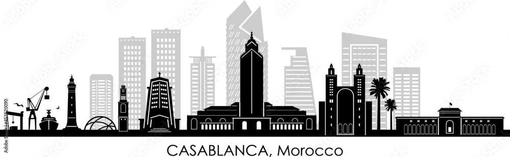 CASABLANCA Morocco Africa City Skyline Vector
