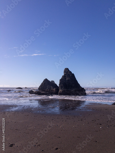 Oregon beach rocks in the midday sun