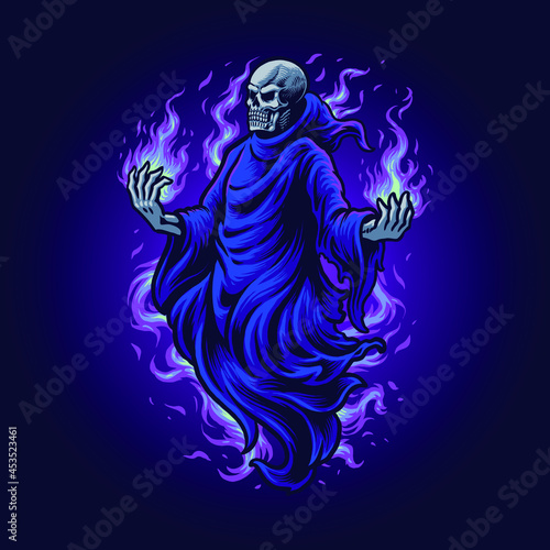 the halloween grim reaper  illustration