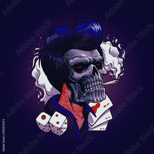 the stylish gangster skull head