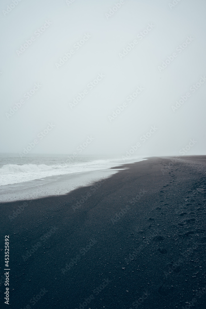 Fototapeta premium Iceland ocean beach cliffs