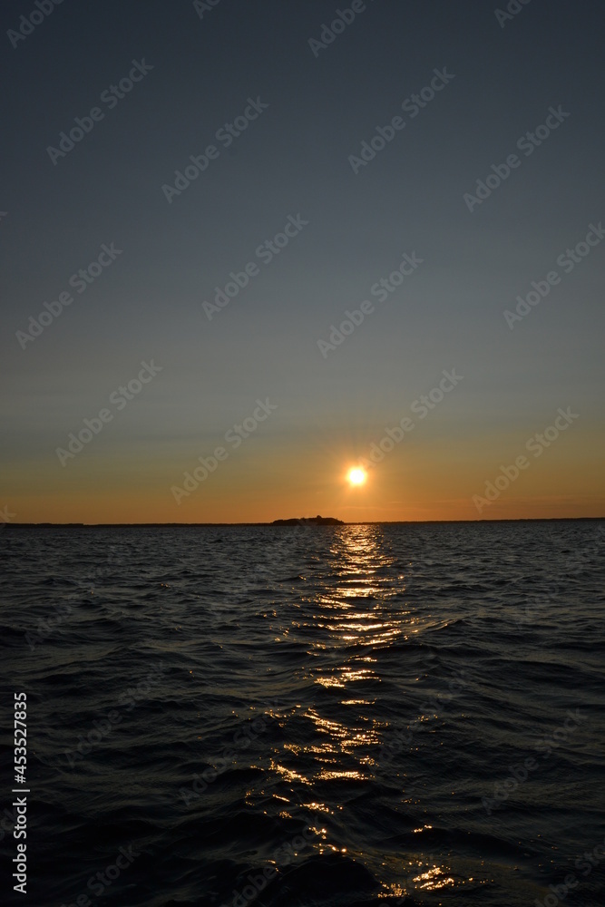 Beautiful sunrise on the lake Svityaz (Svitiaz, Shatsky National Natural Park, Ukraine)