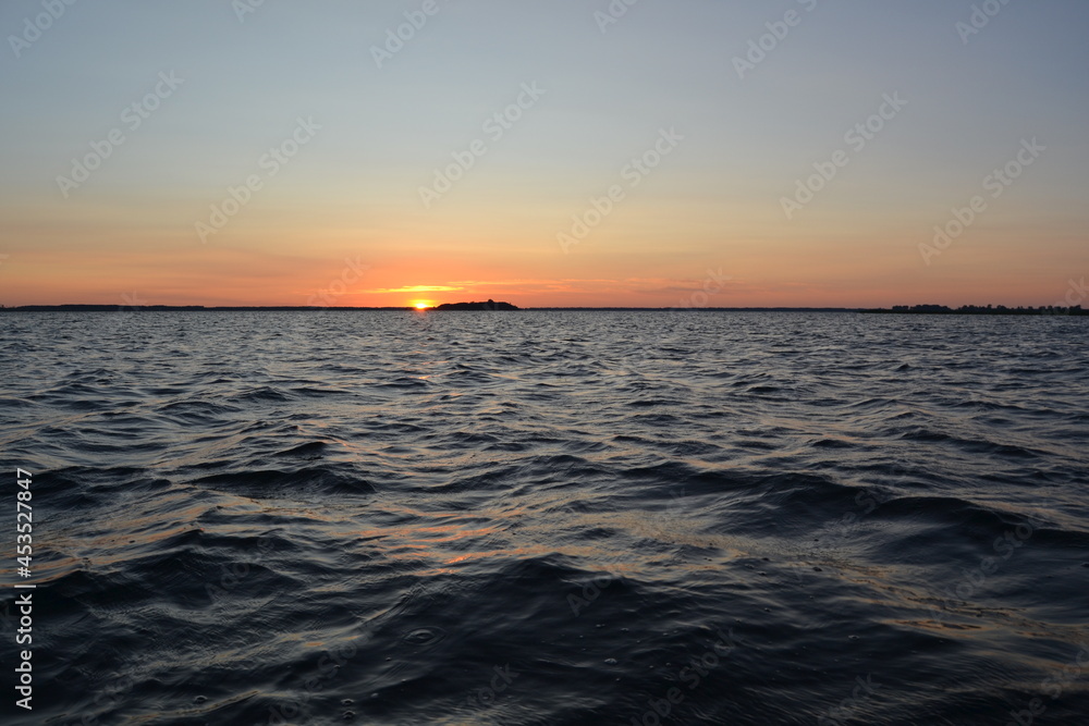 Fototapeta premium Beautiful sunrise on the lake Svityaz (Svitiaz, Shatsky National Natural Park, Ukraine)