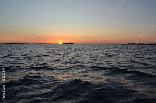 Beautiful sunrise on the lake Svityaz (Svitiaz, Shatsky National Natural Park, Ukraine)