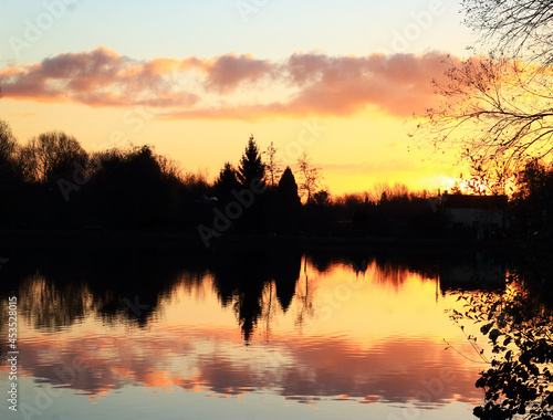 sunset on the lake