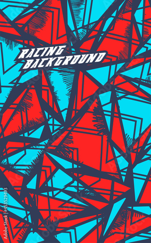 Abstract geometric backgrounds for sports and games. Abstract racing backgrounds for t-shirts, race car livery, car vinyl stickers, etc. Vector background.