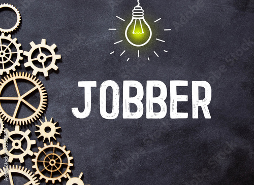 Obraz na plátně word Jobber on black background, concept business