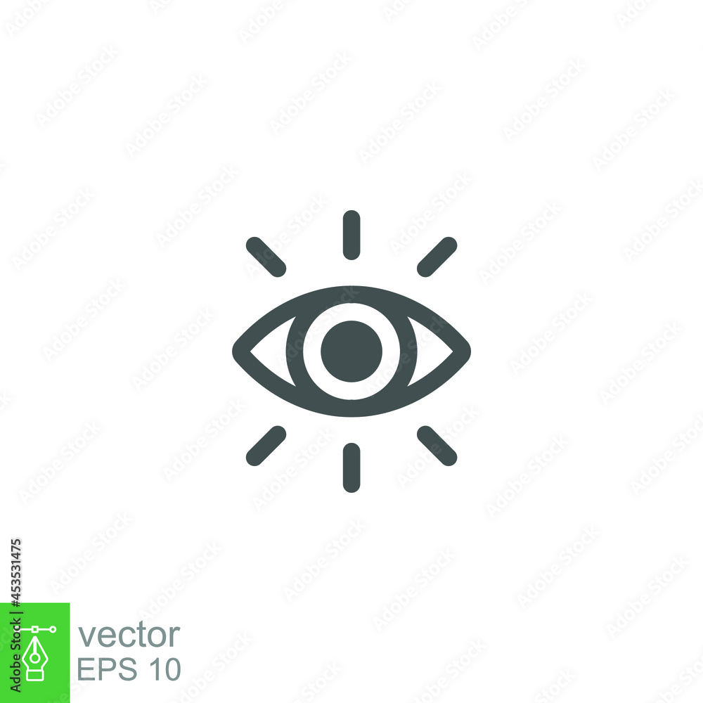 Eye vector icon line. eye ball for vision symbol. Lens bright, visibility, vision, eye sight. optic clinic symbol. Modern style web page template. Vector illustration design on white background EPS 10 Eye vector icon line. eye ball for vision symbol. Lens bright, visibility, vision, eye sight. optic clinic symbol. Modern style web page template. Vector illustration design on white background EPS 10