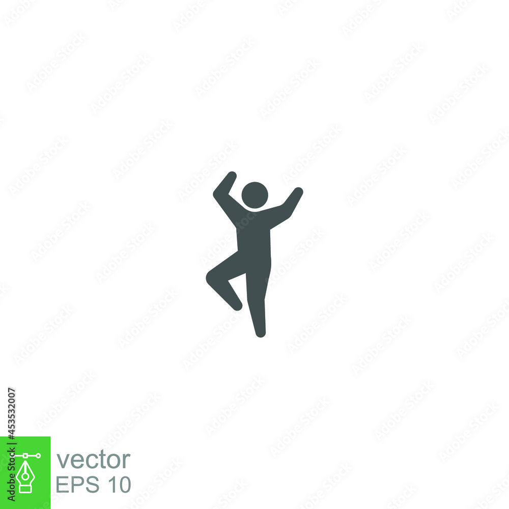 Dancer dancing icon solid. Element of walking and running people Warming up Trendy flat from activities collection for web. mobile graphic design. Vector illustration Design on white background EPS10 Dancer dancing icon solid. Element of walking and running people Warming up Trendy flat from activities collection for web. mobile graphic design. Vector illustration Design on white background EPS10