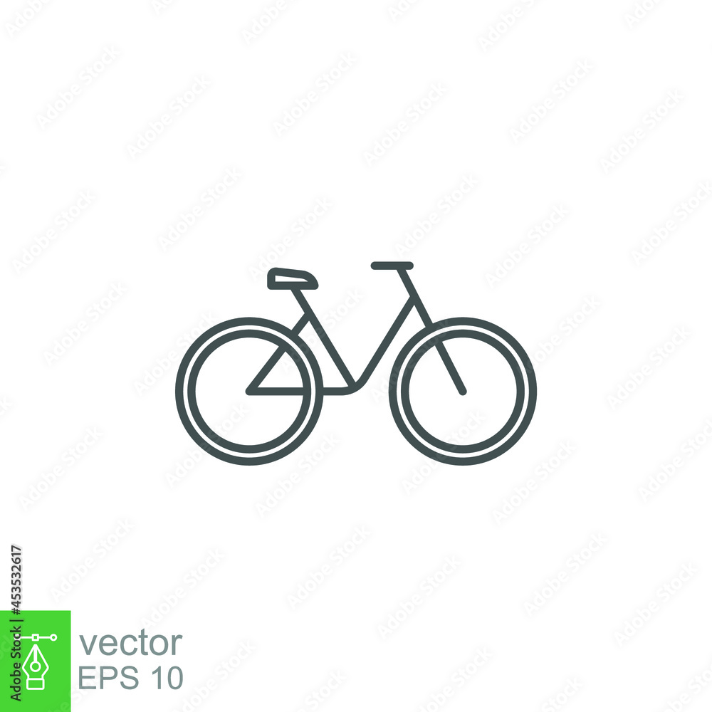 bicycle icon. Road Bike journey. Biking sport and travel suitable for holiday, trip, mobile, website, app and more. Line icon style, cycle, Vector illustration. Design on white background. EPS 10