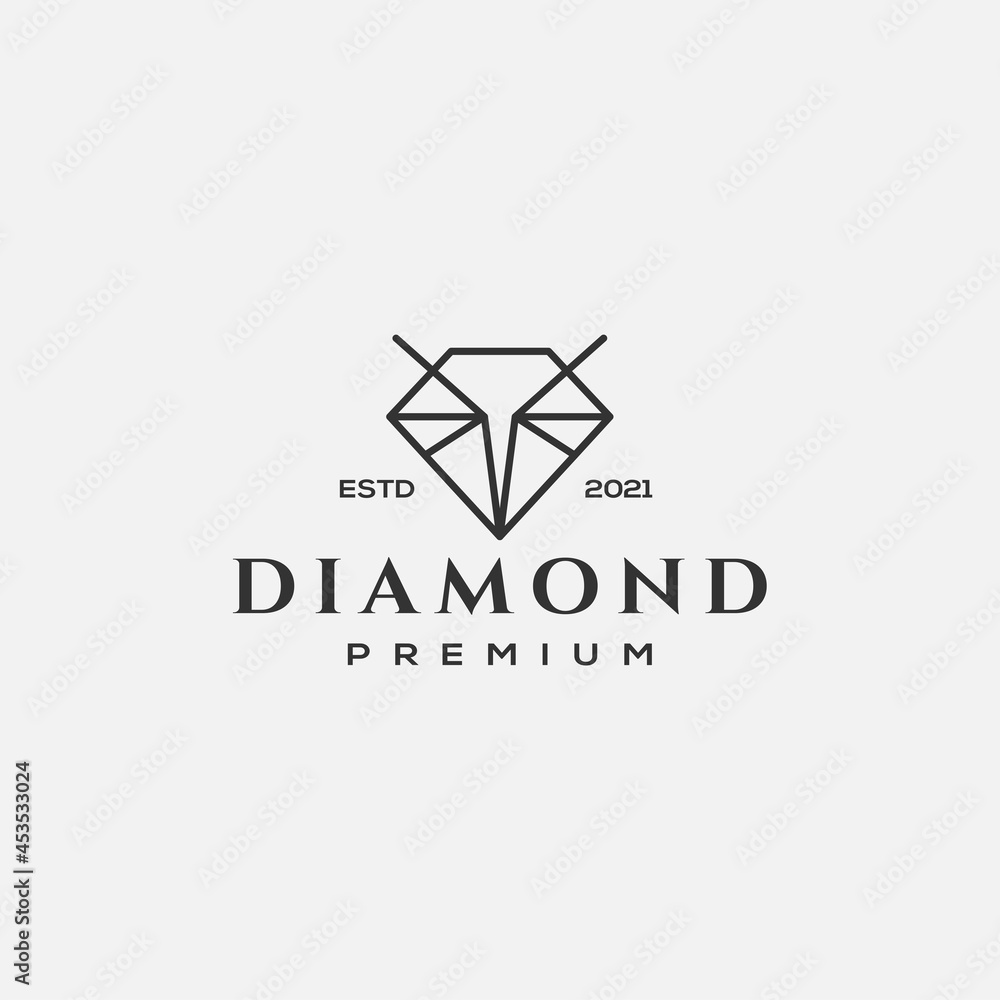 Diamond line logo design. Premium logo template Diamond line logo design. Premium logo template