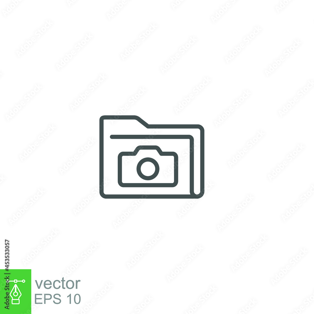 Documents file photo picture line icon. Folder picture for website or mobile application. Camera album gallery. snapshot organize directory Vector illustration. Design on white background. EPS 10 Documents file photo picture line icon. Folder picture for website or mobile application. Camera album gallery. snapshot organize directory Vector illustration. Design on white background. EPS 10