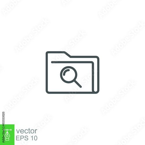 Check document with search sign icon. Magnifying glass over the folders. concept of scan or searching for documents or files Vector illustration. Design on white background. EPS 10