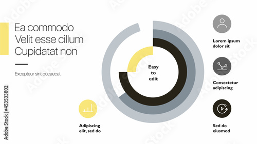 Vector slides for presentation. This You can be used for annual report and all type of company profile. Easy to edit and you can replace your own photos and color as well as text. Slide from set №5
