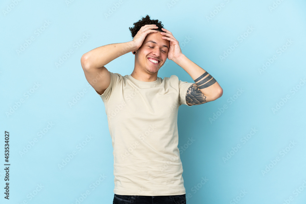 Caucasian man over isolated background laughing Caucasian man over isolated background laughing