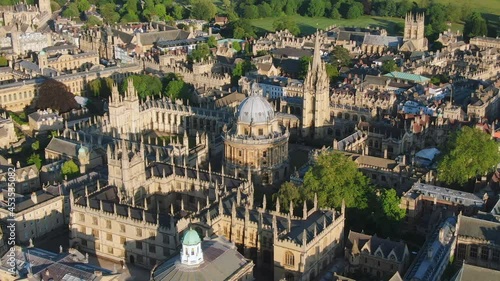 Aerial view over the city centre and university buildings, Oxford, Oxfordshire, England, United Kingdom photo