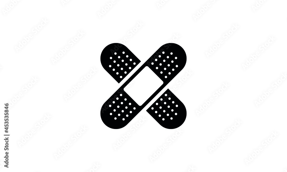 Band aid icon, Medical patch silhouette vector Band aid icon, Medical patch silhouette vector