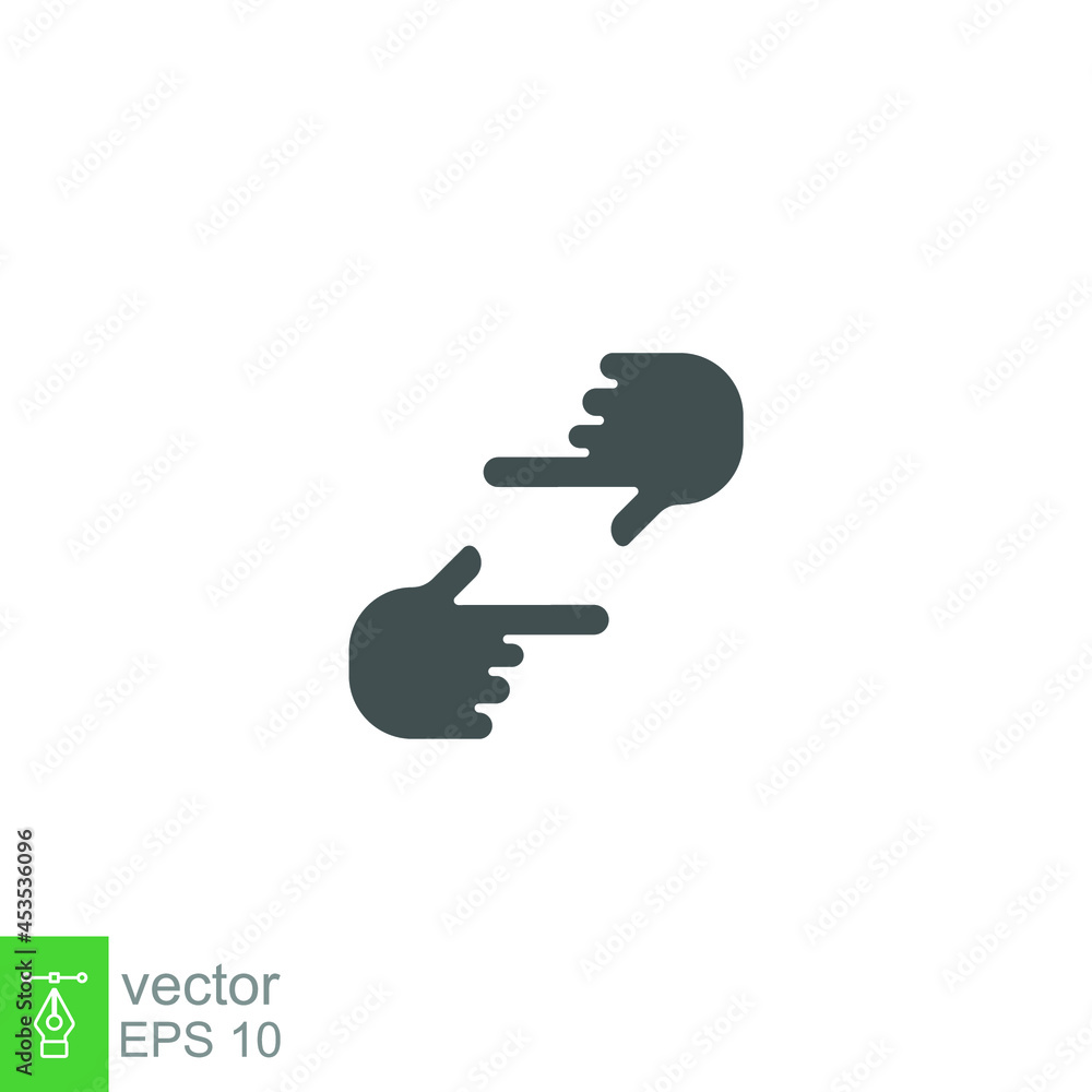 Human hands Cropping symbol glyph icon. hand gesture of process movie production. Film making, director's vision. photography Shot frame direction vector illustration design on white background EPS 10 Human hands Cropping symbol glyph icon. hand gesture of process movie production. Film making, director's vision. photography Shot frame direction vector illustration design on white background EPS 10