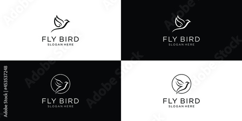 Abstract bird logo design template