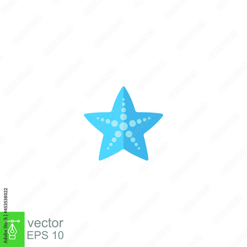 Flat Design Style Starfish icon. mollusk invertebrate sea animal. coral marine animal. sea stars logo starshaped echinoderms class Asteroidea. vector illustration design on white background. EPS 10 Flat Design Style Starfish icon. mollusk invertebrate sea animal. coral marine animal. sea stars logo starshaped echinoderms class Asteroidea. vector illustration design on white background. EPS 10