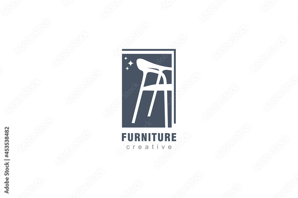 minimalist furniture logo design style.