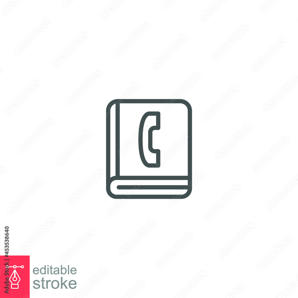 Contacts line icon. Contact us Communication note, Address book, Phone book profile. Phonebook agenda notebook for mobile concept and web design. Vector illustration design on white background EPS 10 Contacts line icon. Contact us Communication note, Address book, Phone book profile. Phonebook agenda notebook for mobile concept and web design. Vector illustration design on white background EPS 10