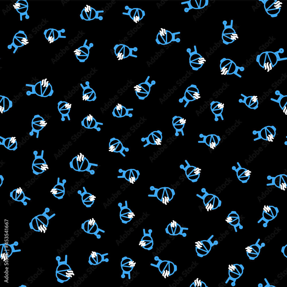 Line Barbecue grill icon isolated seamless pattern on black background. BBQ grill party. Vector Line Barbecue grill icon isolated seamless pattern on black background. BBQ grill party. Vector