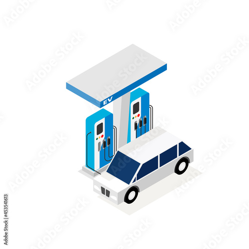 electric vehicle charger isometric graphic