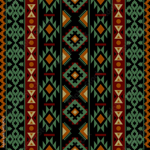 Aztec ethnic seamless pattern. Geometric native traditional. Design for background,carpet,wallpaper,clothing,wrapping,batic,fabric,vector illustraion.embroidery style.