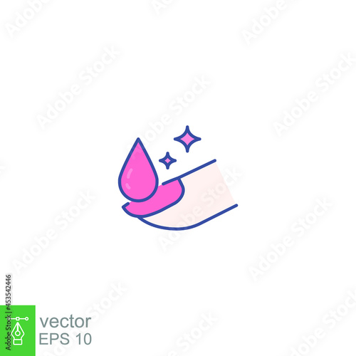 Nail care icon in filled outline style. lacquer up, manicure for varnish beauty. Nail polish remover. fingernail painting. Nail polishing salon. Vector illustration design on white background EPS 10