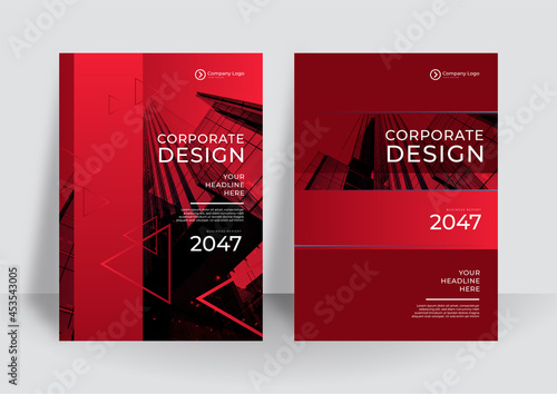 Modern red abstract cover design template background. Vector vertical flyers with red paper cut waves shapes. 3D abstract paper style, design layout for business presentations, flyers, posters, prints