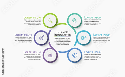 Business circle. timeline infographic icons designed for abstract background template milestone element modern diagram process technology digital marketing data presentation chart Vector