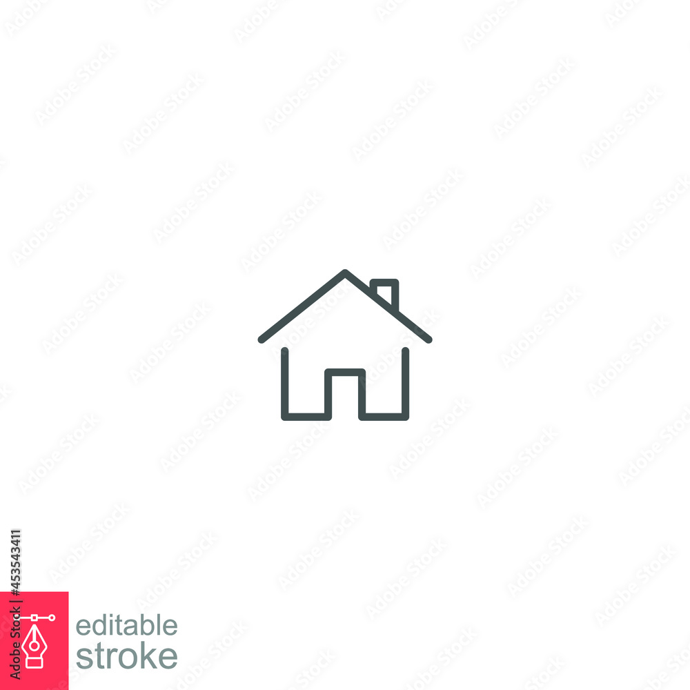 small house icon. Elements of architecture for real estate concept. stay home logo. Home buying budget for mortgage outline style. editable stroke Vector illustration design on white background EPS 10