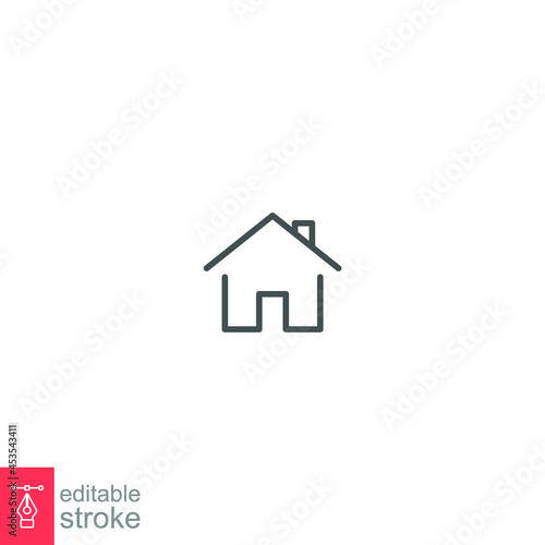 small house icon. Elements of architecture for real estate concept. stay home logo. Home buying budget for mortgage outline style. editable stroke Vector illustration design on white background EPS 10
