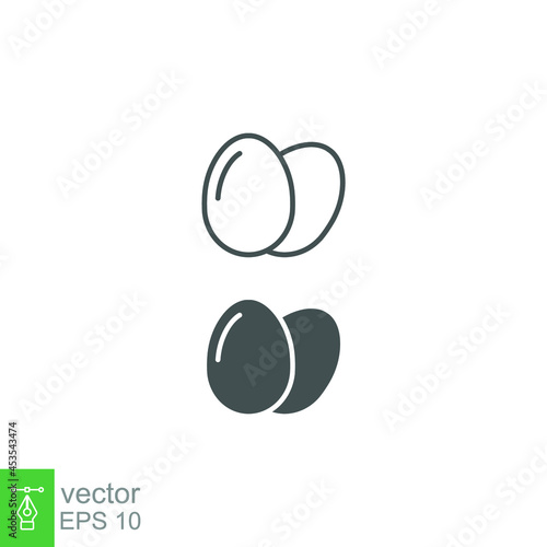 egg icon. line and solid style. organic animal protein nutrition for breakfast. fresh eggshell simple logo. Two eggs food.  vector illustration. design on white background. EPS 10