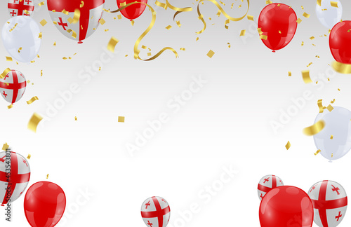 Georgia Independence Day poster. Patriotic holiday.Georgia balloons