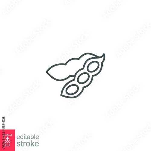 soybeans icon. nature vegetable food. Soybean seeds For soy milk for health. soya bean plant for food apps web. editable stroke outline style. vector illustration design on white background EPS 10
