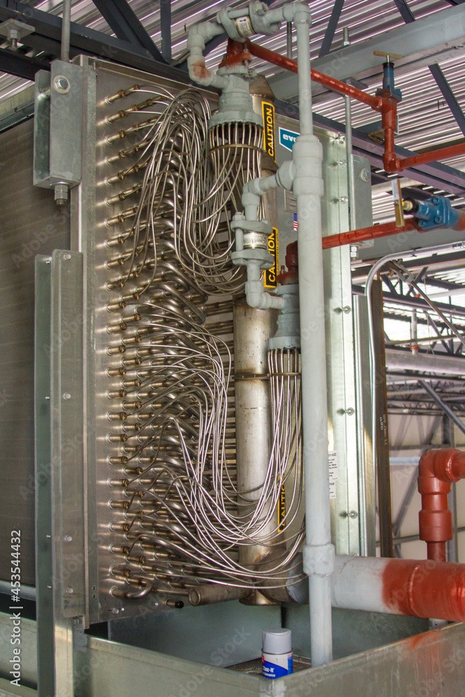 evaporator capillary tubing on an ammonia system Stock Photo Adobe Stock