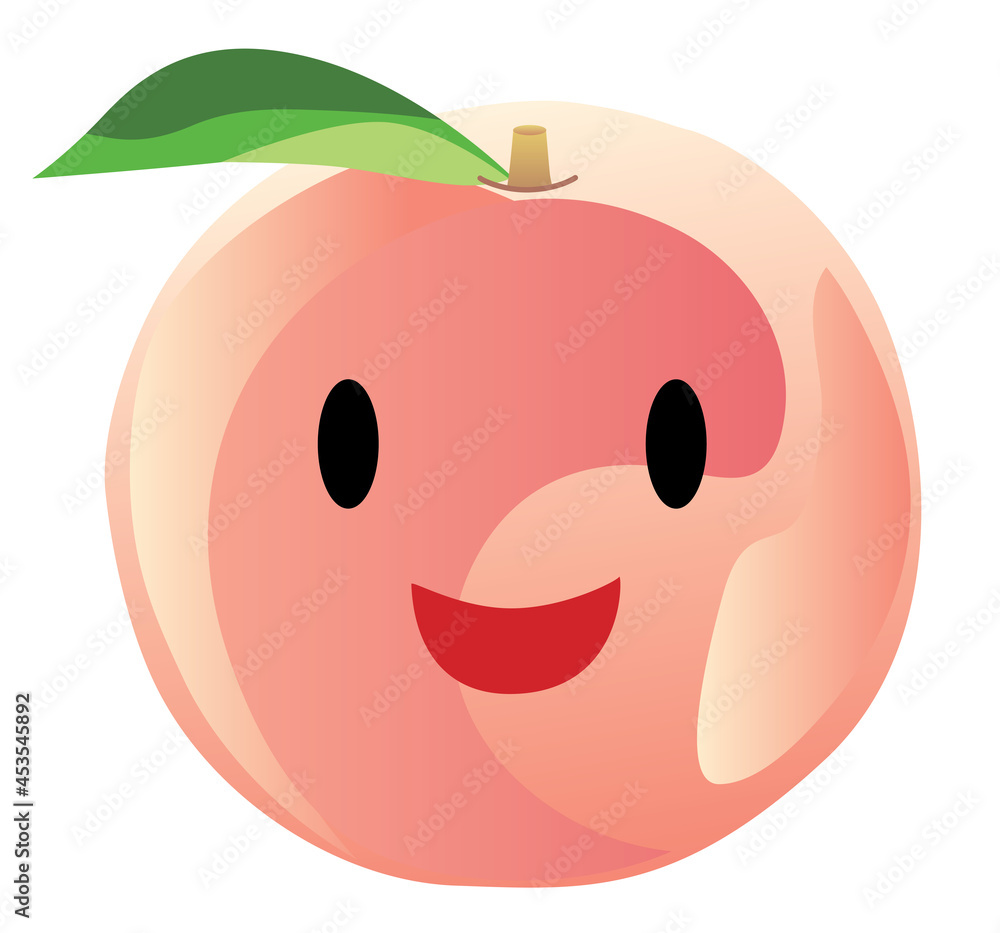 可愛い桃のキャラクター Stock Vector Adobe Stock