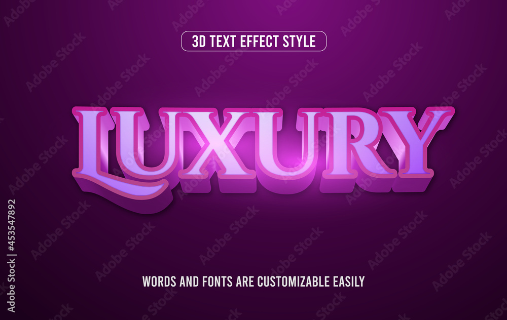 Violet luxury 3d text effect style