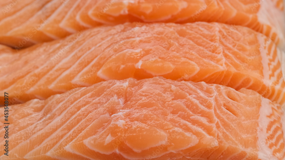Salmon fish fillet macro. Healthy food concept