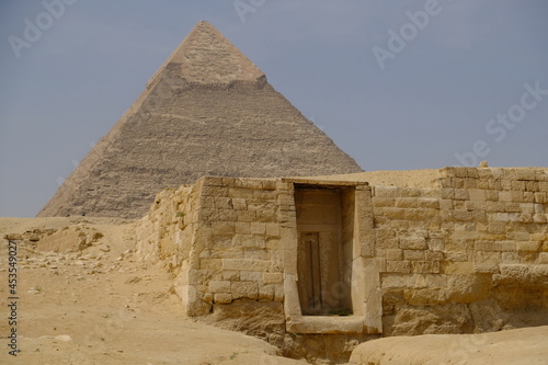 Egypt Cairo - The Pyramid of Khafre and surrounding buildings