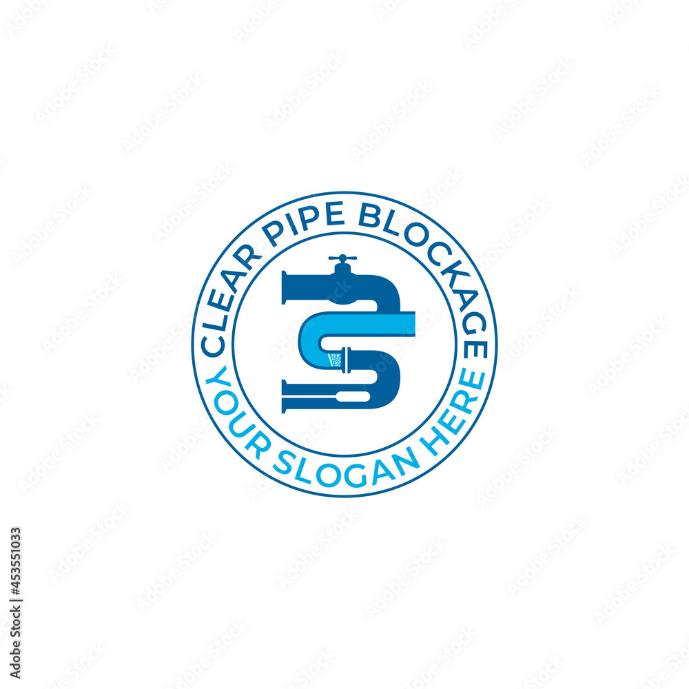 logo design clear pipe blockage, plumbing, service, fix, maintenance, vector. logo design clear pipe blockage, plumbing, service, fix, maintenance, vector.