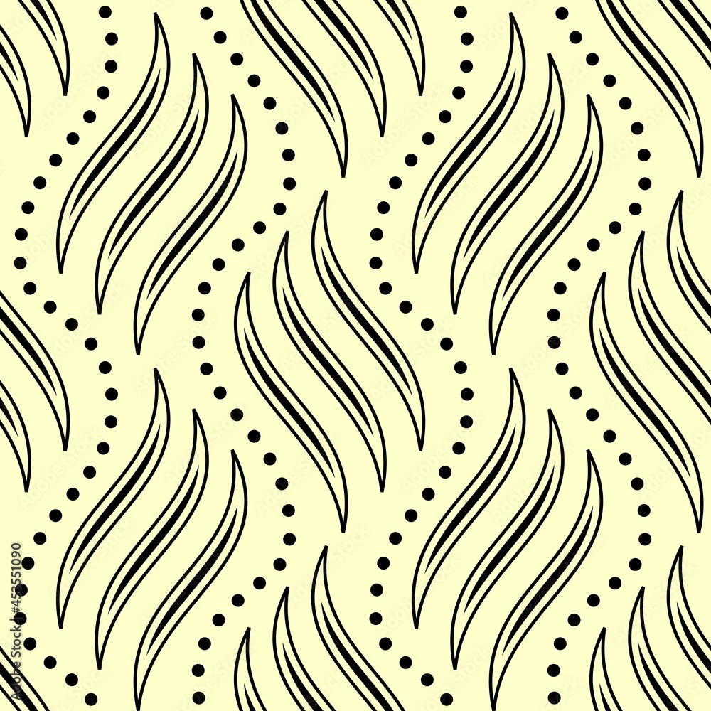 Fototapeta premium Curve Lines. Brazier Bright Seamless Pattern for Wedding Design, Print, Textile, Fabric, Web