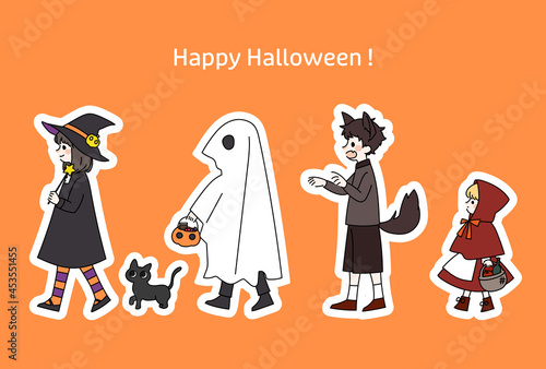 ハロウィン_仮装した子供たち