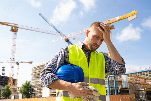 Unhappy Sad Construction Worker