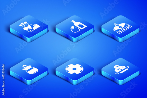 Set Olives on plate, Bullfight, matador, Football ball, Sangria pitcher, Apple cider bottle and Crown of spain icon. Vector