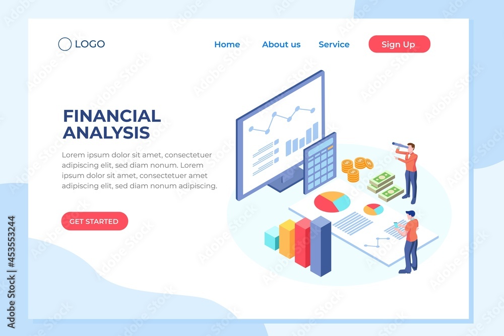 Balance financial value, management and administration concept. Characters, people engineering a plan. Statistic, calculating financial risk graph. Flat isometric characters vector illustration